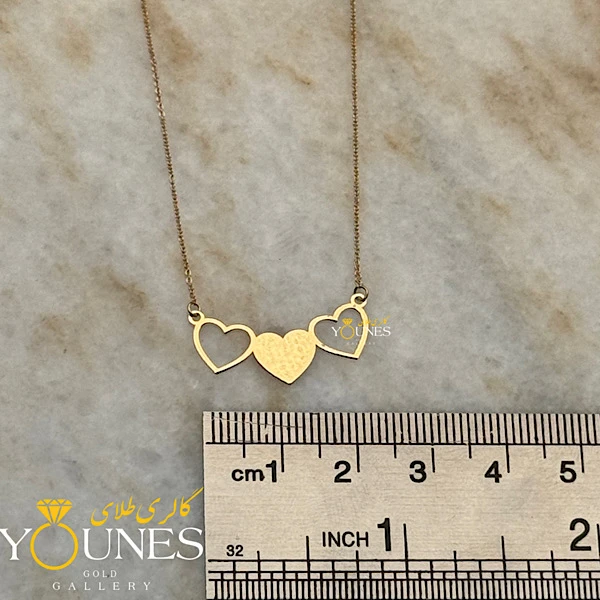 گردنبند سه قلب مینیمال طلا